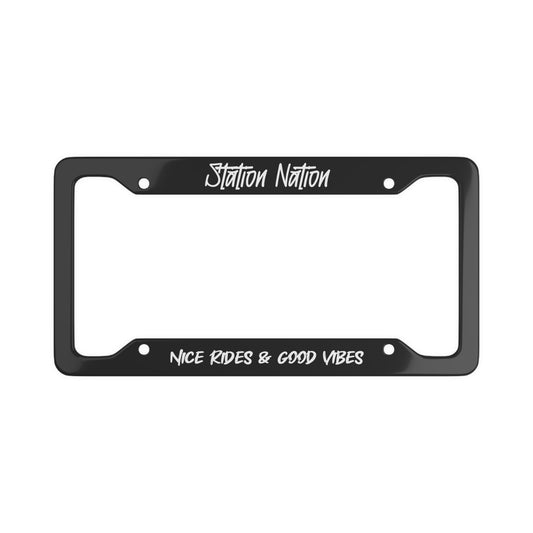 Station Nation License Plate Frame 12.2" x 6.3" Matte Printify by The Night Shift Automotive Apparel