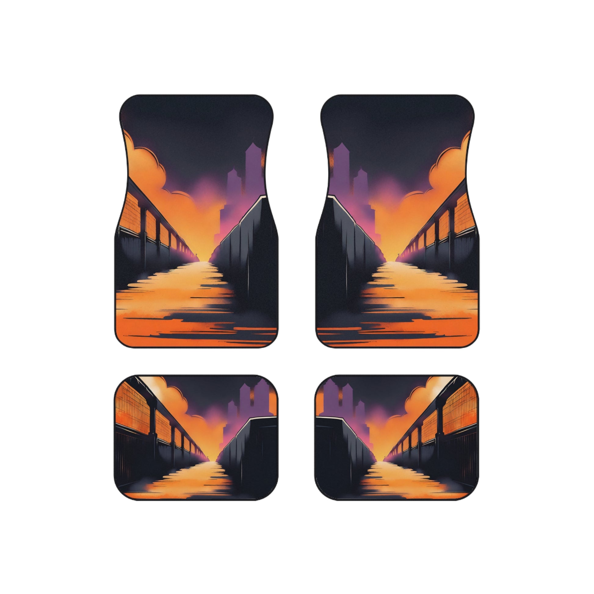 Street Life-Premium, High Quality Car Floor Mats (Set of 4) Printify by The Night Shift Automotive Apparel