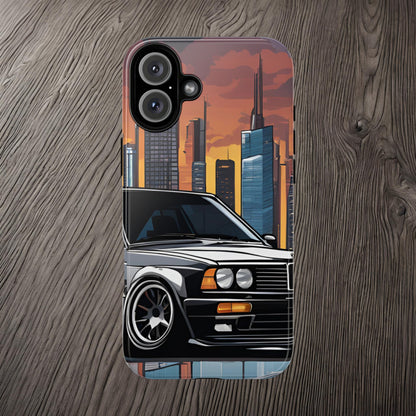 BMW E30 M3-Dual Layer Ultra Tough Phone Case iPhone 16 Plus Glossy Printify by The Night Shift Automotive Apparel