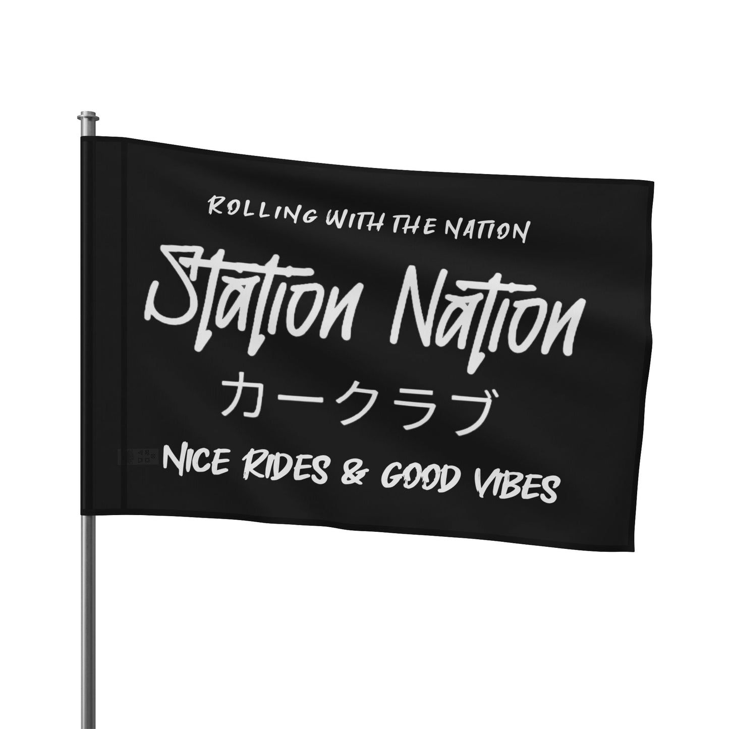 Station Nation-Rep Your Crew Flags Printify by The Night Shift Automotive Apparel