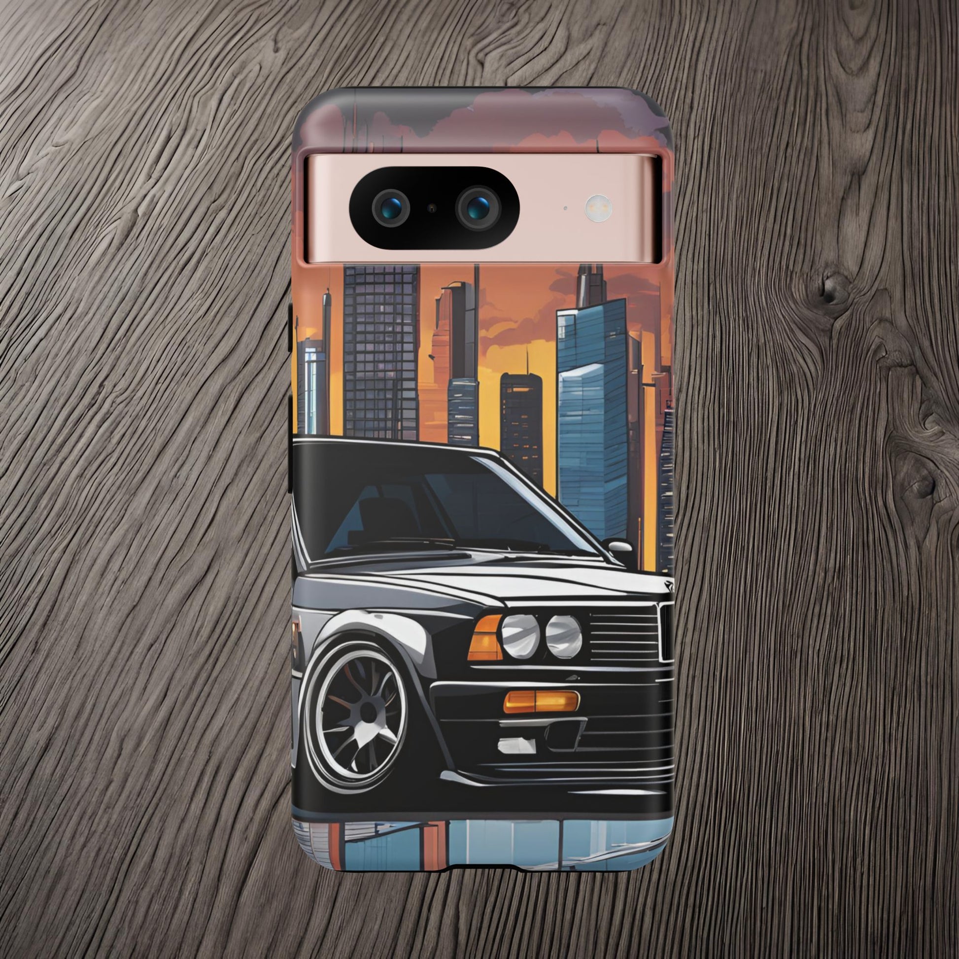 BMW E30 M3-Dual Layer Ultra Tough Phone Case Google Pixel 8 Matte Printify by The Night Shift Automotive Apparel