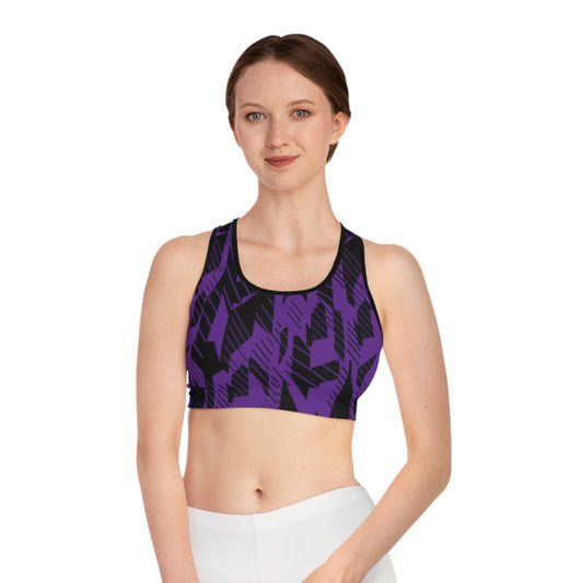 Women's Sports Bra Black stitching Printify by The Night Shift Automotive Apparel