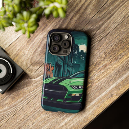 Ford Mustang Shelby GT500 Street Life-Dual Layer Ultra Tough Phone Case iPhone 15 Pro Glossy Printify by The Night Shift Automotive Apparel