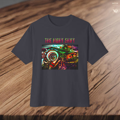 2JZ-GTE Single Turbo Synthwave-Premium, Ultra Soft Unisex Oversized Boxy Tee Printify by The Night Shift Automotive Apparel