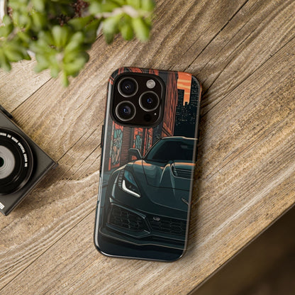 Chevy Corvette C7 Street Life-Dual Layer Ultra Tough Phone Case iPhone 16 Pro Glossy Printify by The Night Shift Automotive Apparel