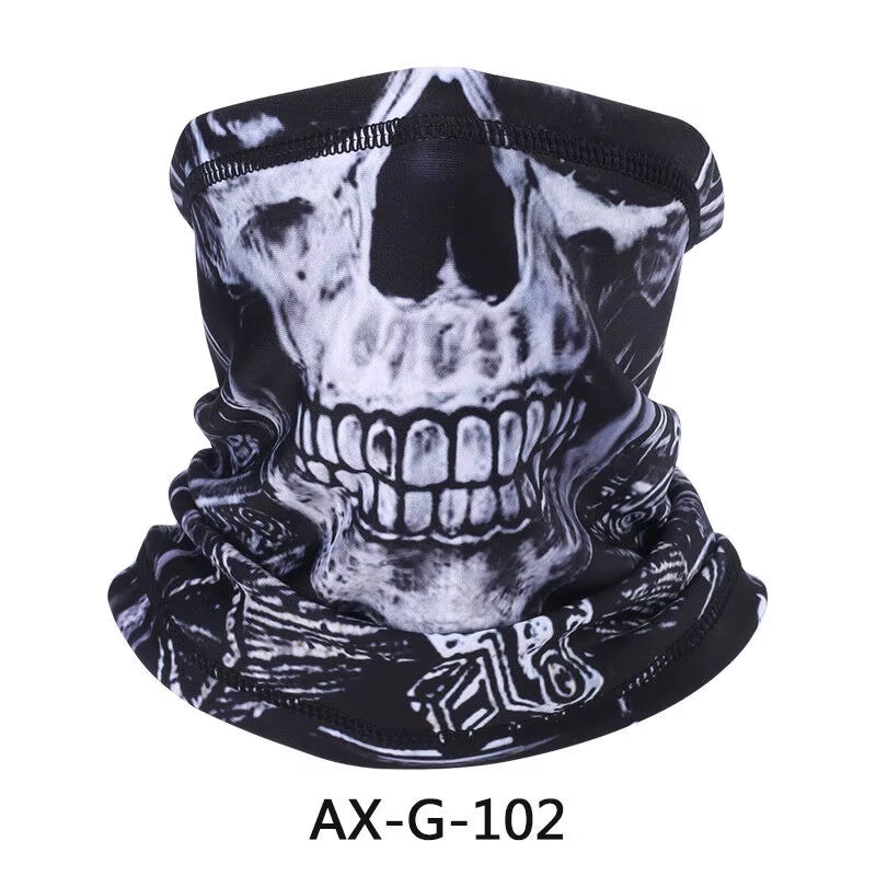 Skull Bandana Fleece Neck Gaiter Half Face Mask