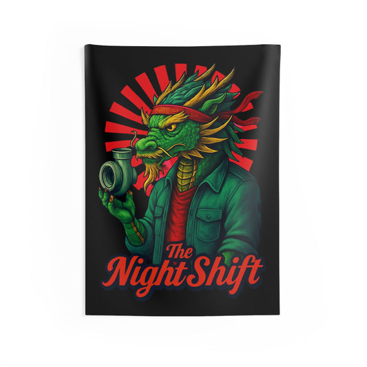 The Night Shift Indoor Wall Tapestries - Shop Banner 26" × 36" Printify by The Night Shift Automotive Apparel
