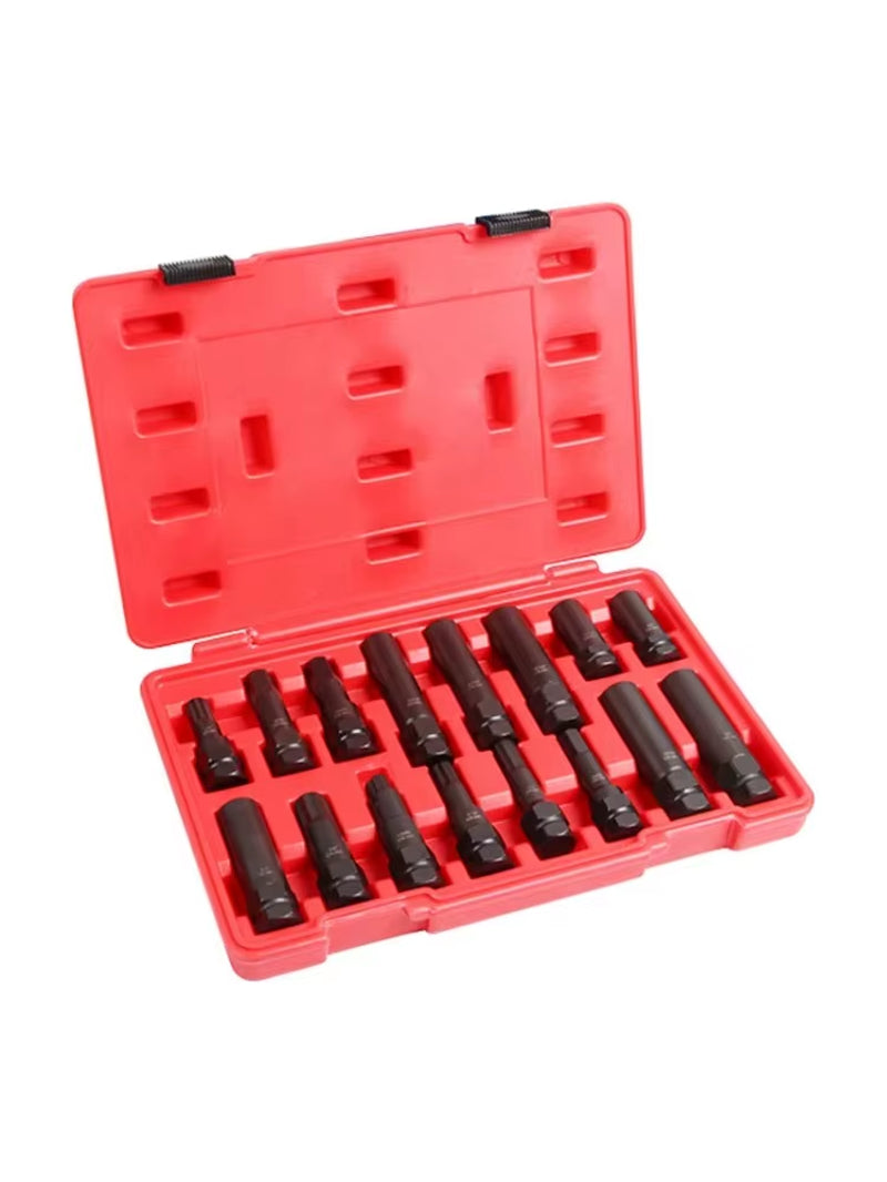 16 Pcs Aftermarket Car Wheel Lock Key Master Set-Wheel Lock Removal Tool Kit Black The Night Shift Performance Street Gear by The Night Shift Automotive Apparel