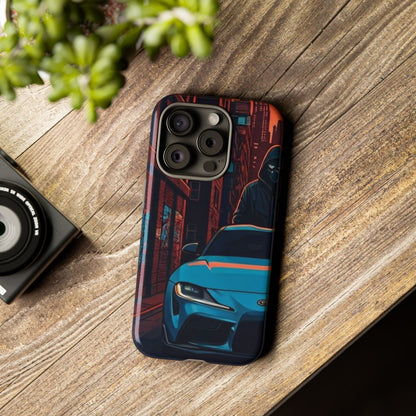 Toyota Supra MK-V Street Life-Dual Layer Ultra Tough Phone Case iPhone 15 Pro Glossy Printify by The Night Shift Automotive Apparel