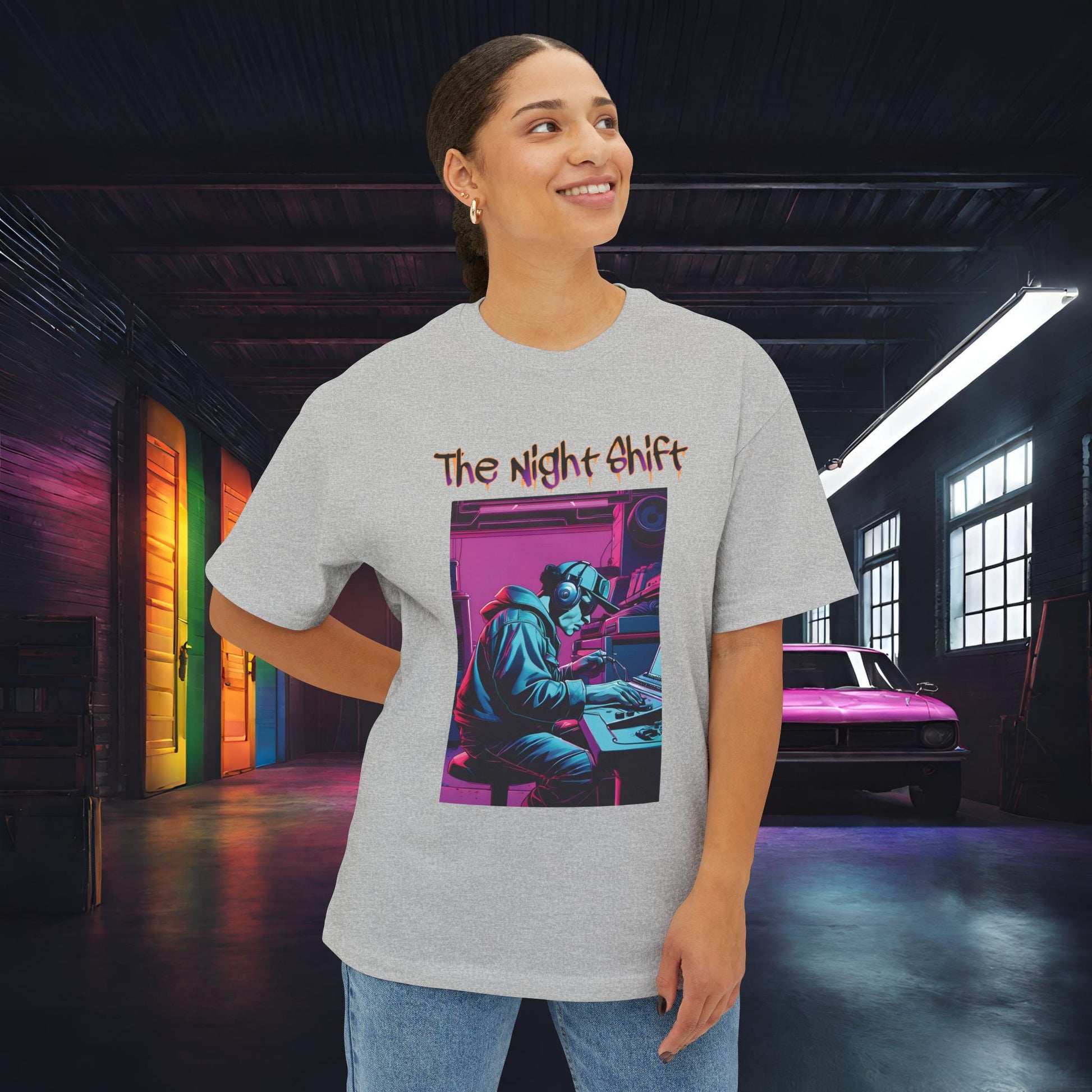 Makin' Beats-Premium, Ultra Soft Unisex Oversized Boxy Tee Printify by The Night Shift Automotive Apparel
