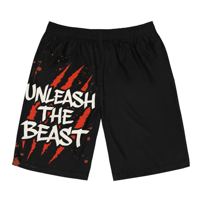 Unleash The Beast - Men's Relaxed Fit Board Shorts Printify by The Night Shift Automotive Apparel