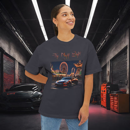 Nissan GTR R35 Amusement Park-Premium, Ultra Soft Unisex Oversized Boxy Tee Printify by The Night Shift Automotive Apparel