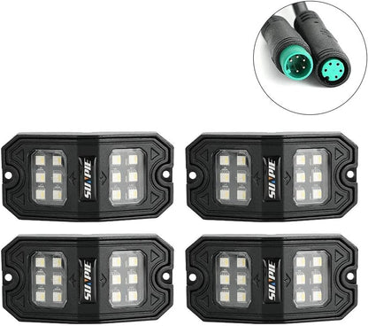 210 Degrees Wide Angle RGBW Rock Lights App/Voice Mode Music Mode The Night Shift Performance Street Gear by The Night Shift Automotive Apparel