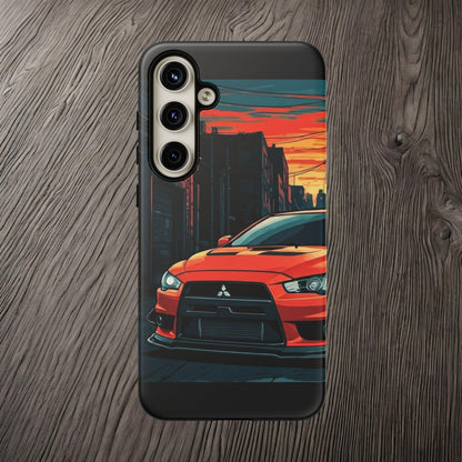 Mitsubishi Evo X Street Life-Dual Layer Ultra Tough Phone Case Samsung Galaxy S24 Plus Matte Printify by The Night Shift Automotive Apparel