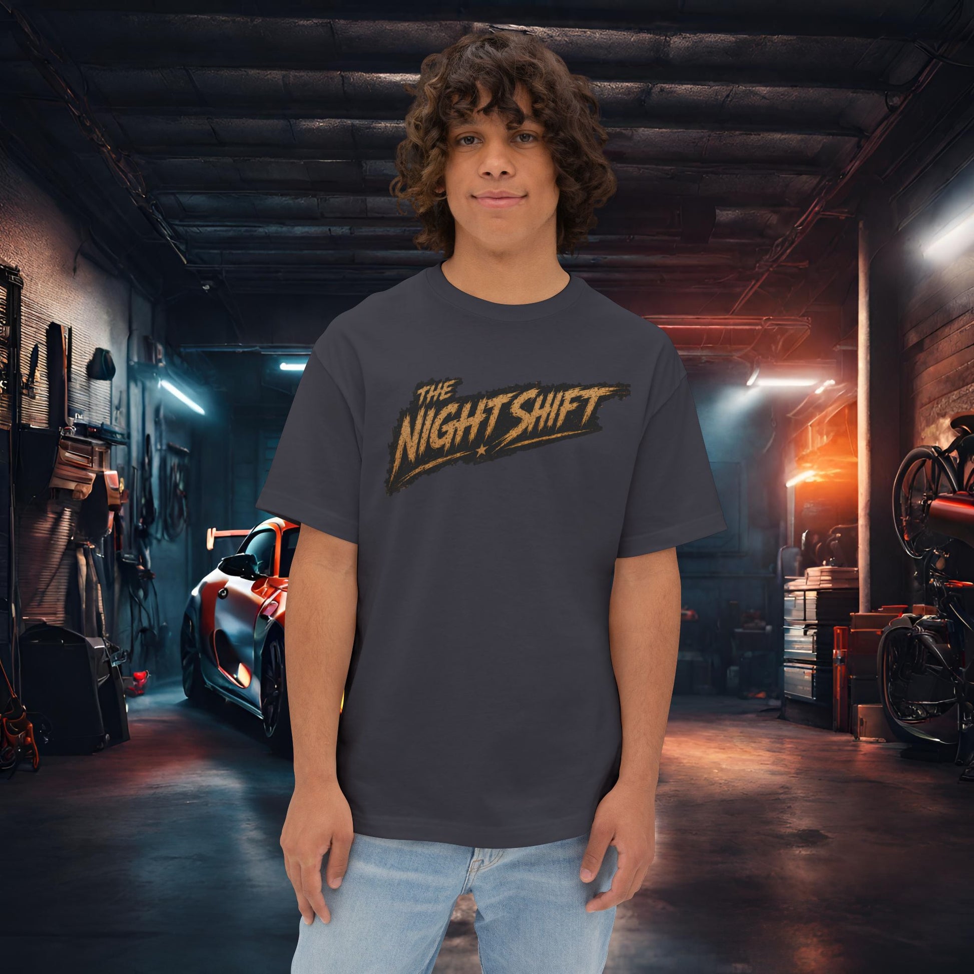 BMW M3 E90 Street Drift-Premium, Ultra Soft Unisex Oversized Boxy Tee Printify by The Night Shift Automotive Apparel