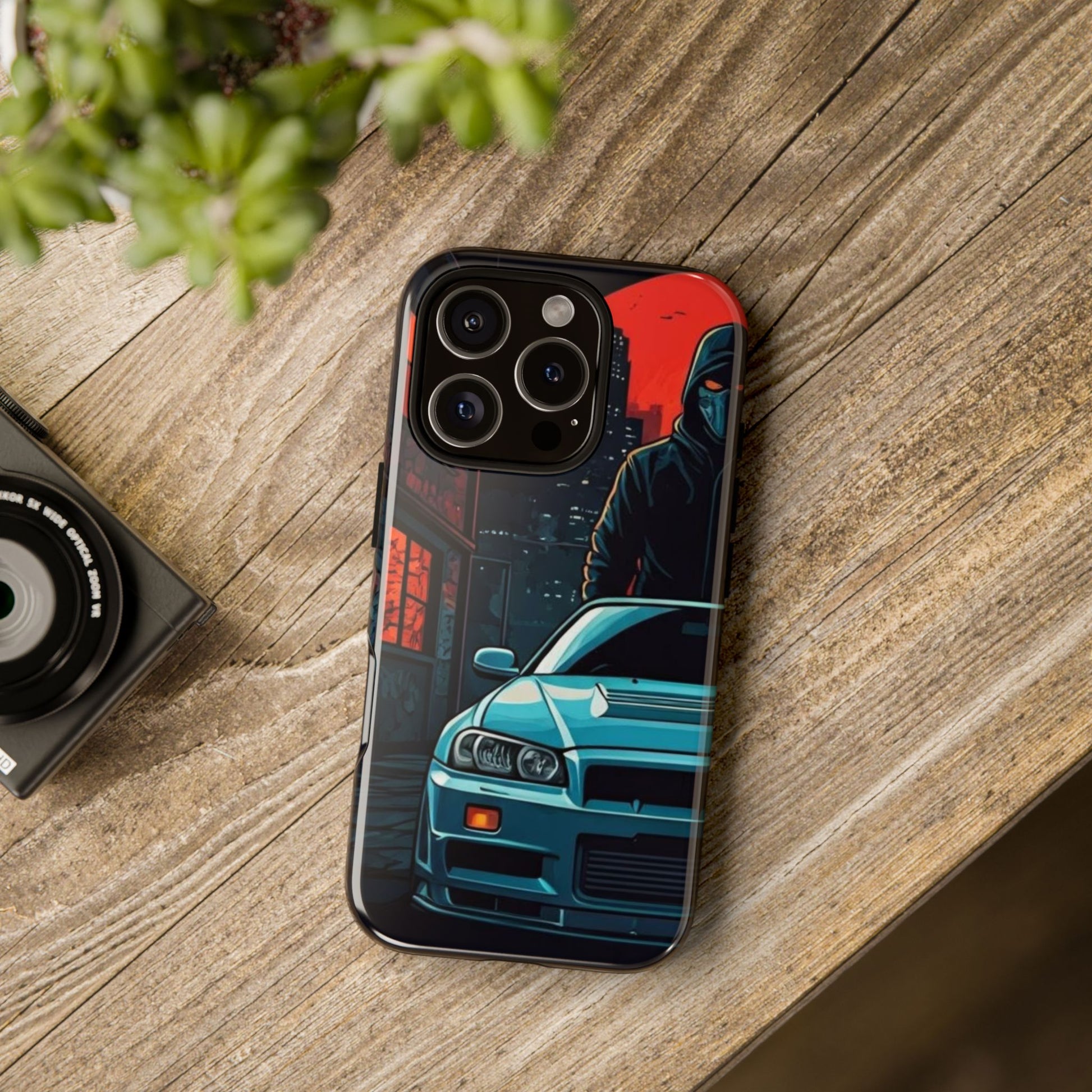 Nissan Skyline R34 Street Life-Dual Layer Ultra Tough Phone Case iPhone 16 Pro Glossy Printify by The Night Shift Automotive Apparel
