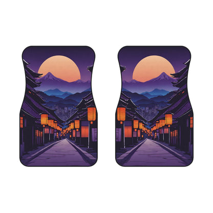 Lamplight Japanese Traditional Village-Premium, High Quality Car Floor Mats (Set of 2 Front Floor Mats) 2x Front mats Printify by The Night Shift Automotive Apparel