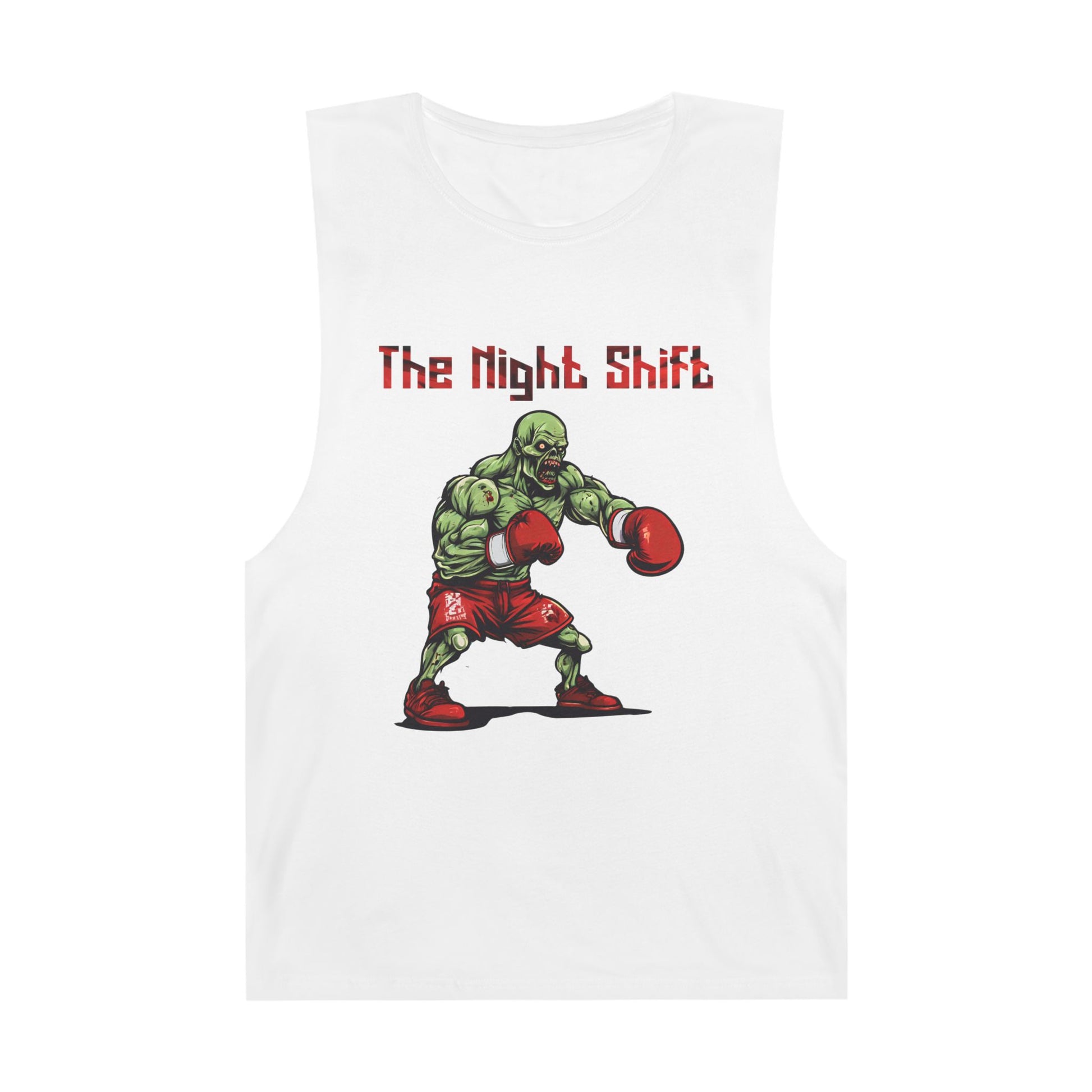Zombie Heavy Weight Boxing Champion - Premium Unisex Barnard Tank Top White Printify by The Night Shift Automotive Apparel