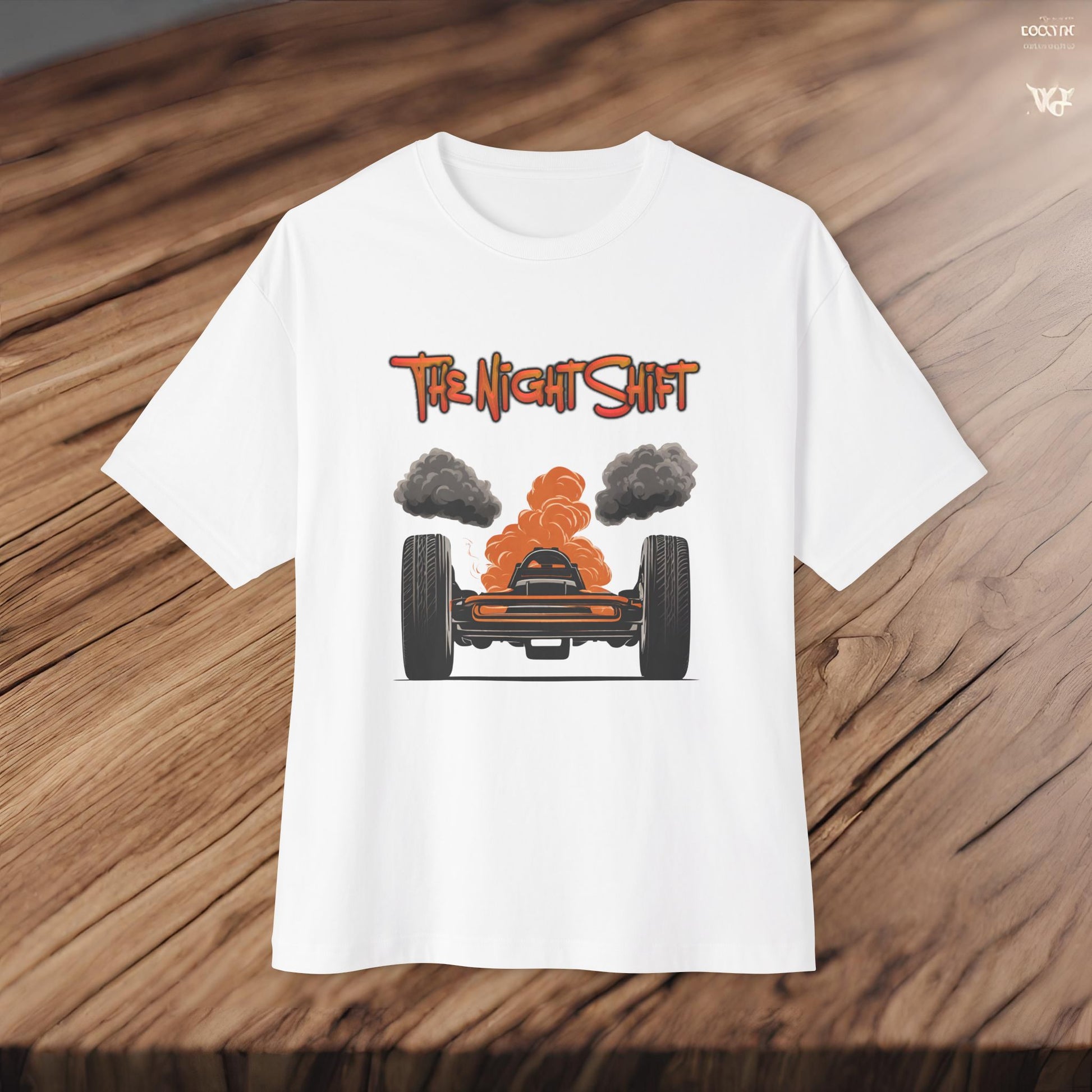 Alien UFO Big Tire Drag Racer -Premium, Ultra Soft Unisex Oversized Boxy Tee Printify by The Night Shift Automotive Apparel