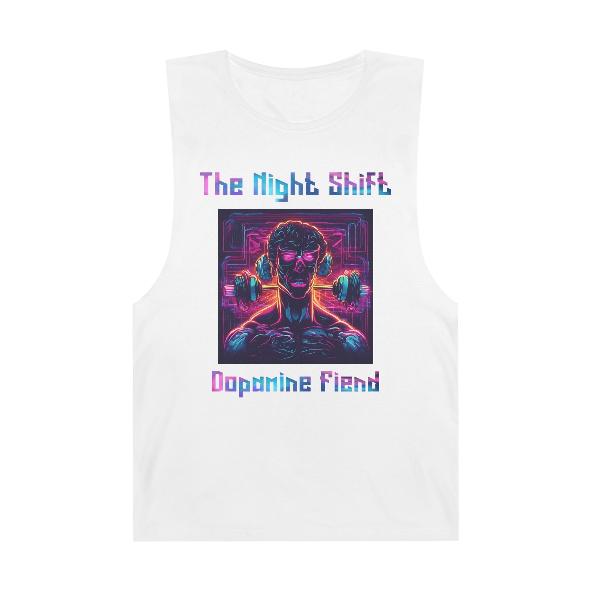 Dopamine Fiend - Premium Unisex Barnard Tank Top White Printify by The Night Shift Automotive Apparel