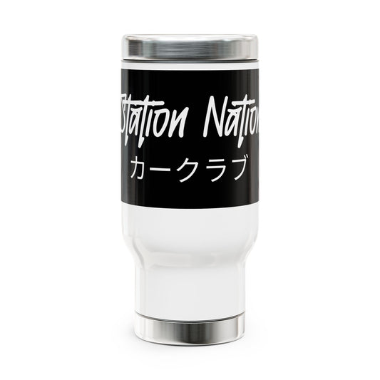 Station Nation Stainless Steel Travel Mug with Handle, 14oz 14oz Printify by The Night Shift Automotive Apparel