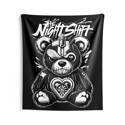 Tattered Teddy Indoor Wall Tapestries - Shop Banner 68" × 80" Printify by The Night Shift Automotive Apparel