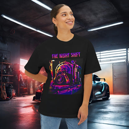 13B-REW Synthwave-Premium, Ultra Soft Unisex Oversized Boxy Tee Printify by The Night Shift Automotive Apparel