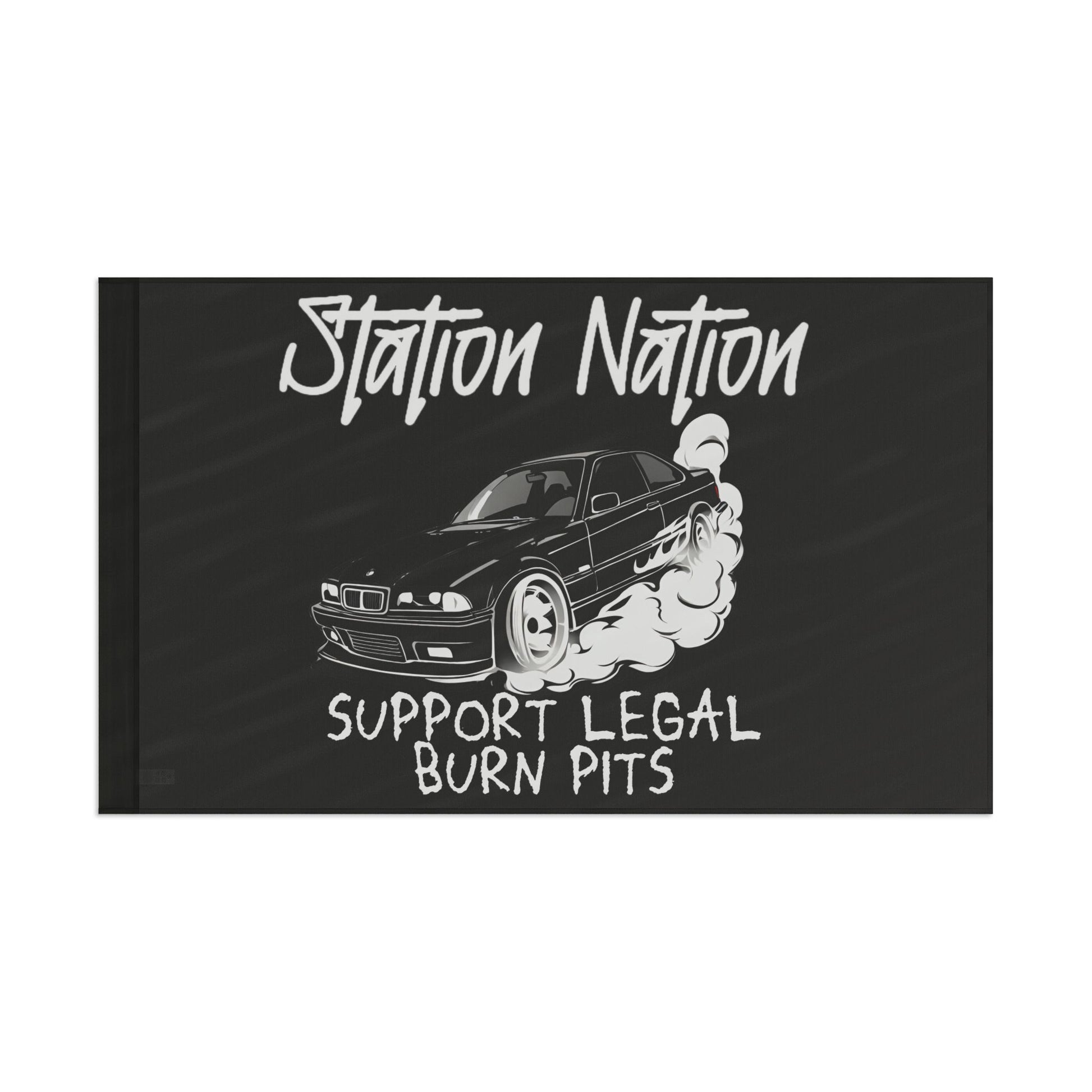Station Nation-Support Legal Burn Pit Flags Printify by The Night Shift Automotive Apparel