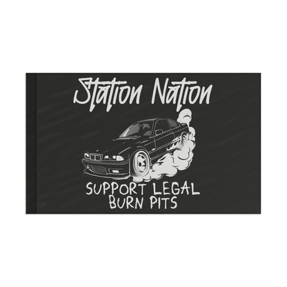 Station Nation-Support Legal Burn Pit Flags Printify by The Night Shift Automotive Apparel