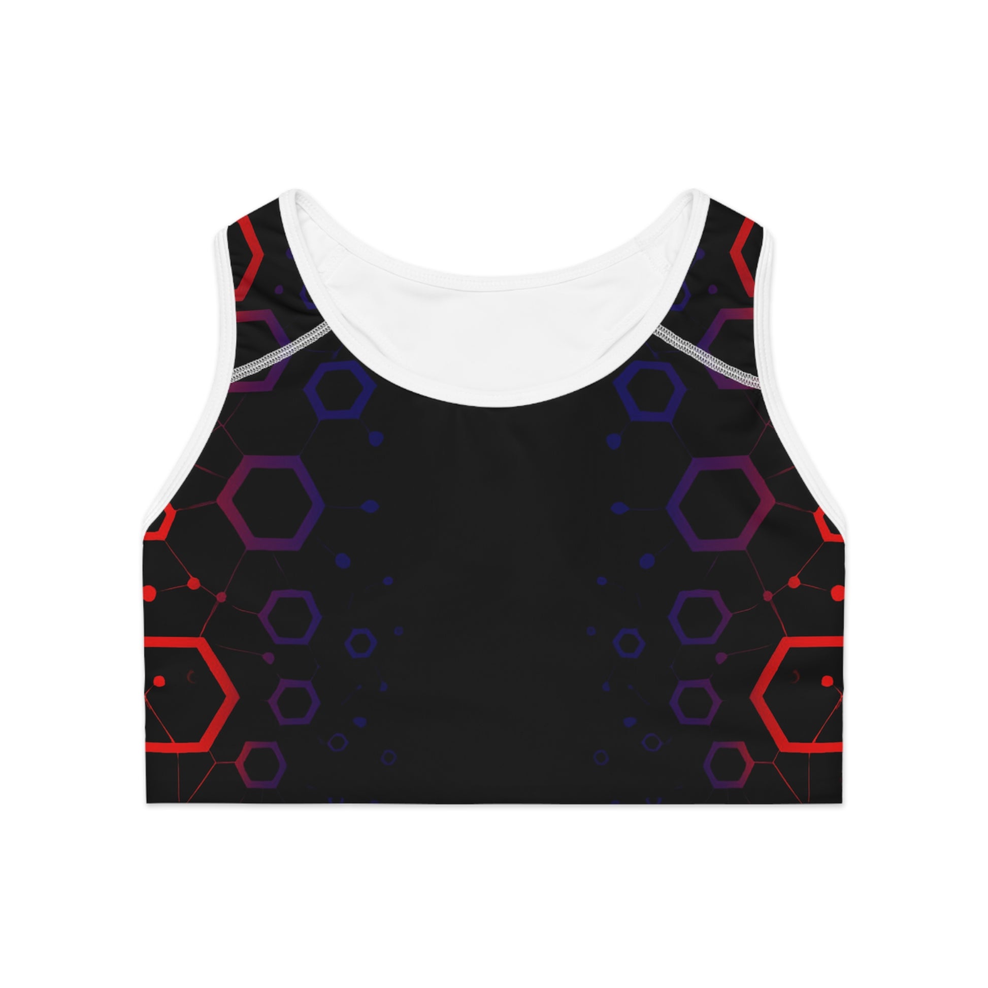 Women's Sports Bra White stitching Printify by The Night Shift Automotive Apparel
