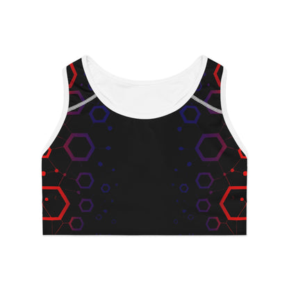 Women's Sports Bra White stitching Printify by The Night Shift Automotive Apparel