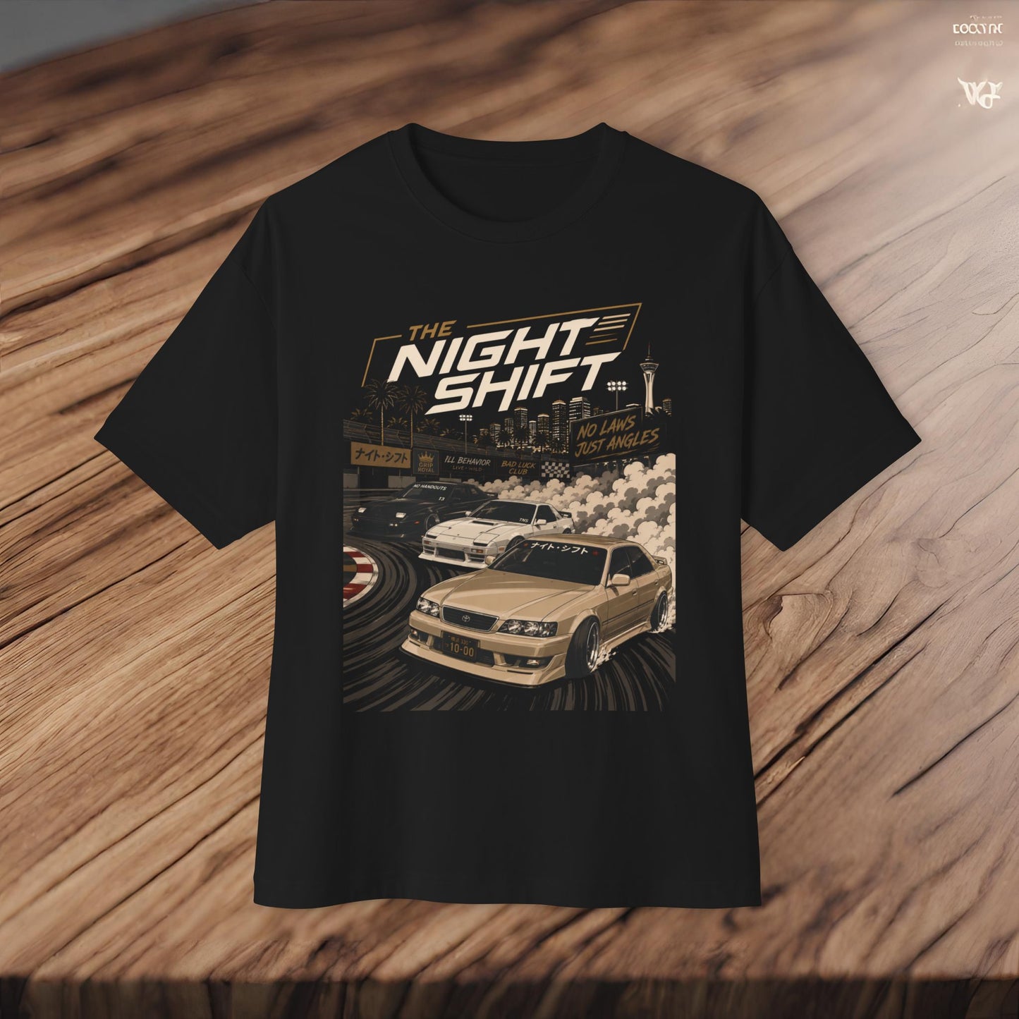 Toyota Chaser JZX100 Tandem-Premium, Ultra Soft Unisex Oversized Boxy Tee Printify by The Night Shift Automotive Apparel