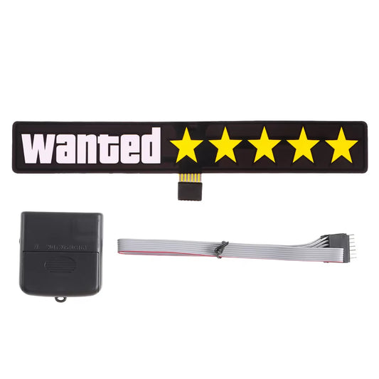 LED 5 Star Wanted Sticker/Decal Yellow The Night Shift Performance Street Gear by The Night Shift Automotive Apparel