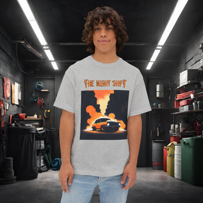 Hot Rod Urban Streets-Premium, Ultra Soft Unisex Oversized Boxy Tee Athletic Heather Printify by The Night Shift Automotive Apparel
