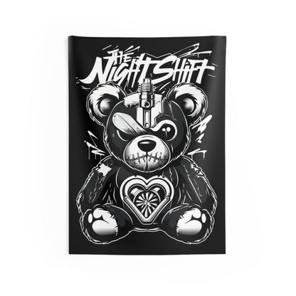 Tattered Teddy Indoor Wall Tapestries - Shop Banner 26" × 36" Printify by The Night Shift Automotive Apparel