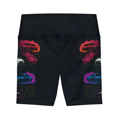 Women's Gym & Fitness Biker Shorts Printify by The Night Shift Automotive Apparel