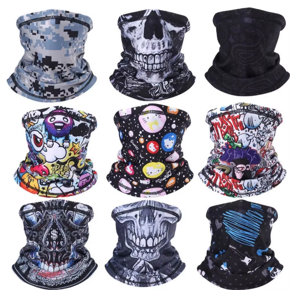 Skull Bandana Fleece Neck Gaiter Half Face Mask