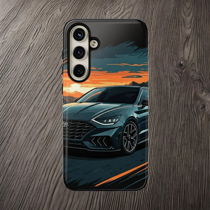 Hyundai Sonata-Sunset Drive-Dual Layer Ultra Tough Phone Case Samsung Galaxy S24 Plus Glossy Printify by The Night Shift Automotive Apparel