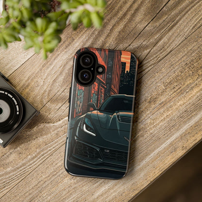 Chevy Corvette C7 Street Life-Dual Layer Ultra Tough Phone Case iPhone 16 Glossy Printify by The Night Shift Automotive Apparel