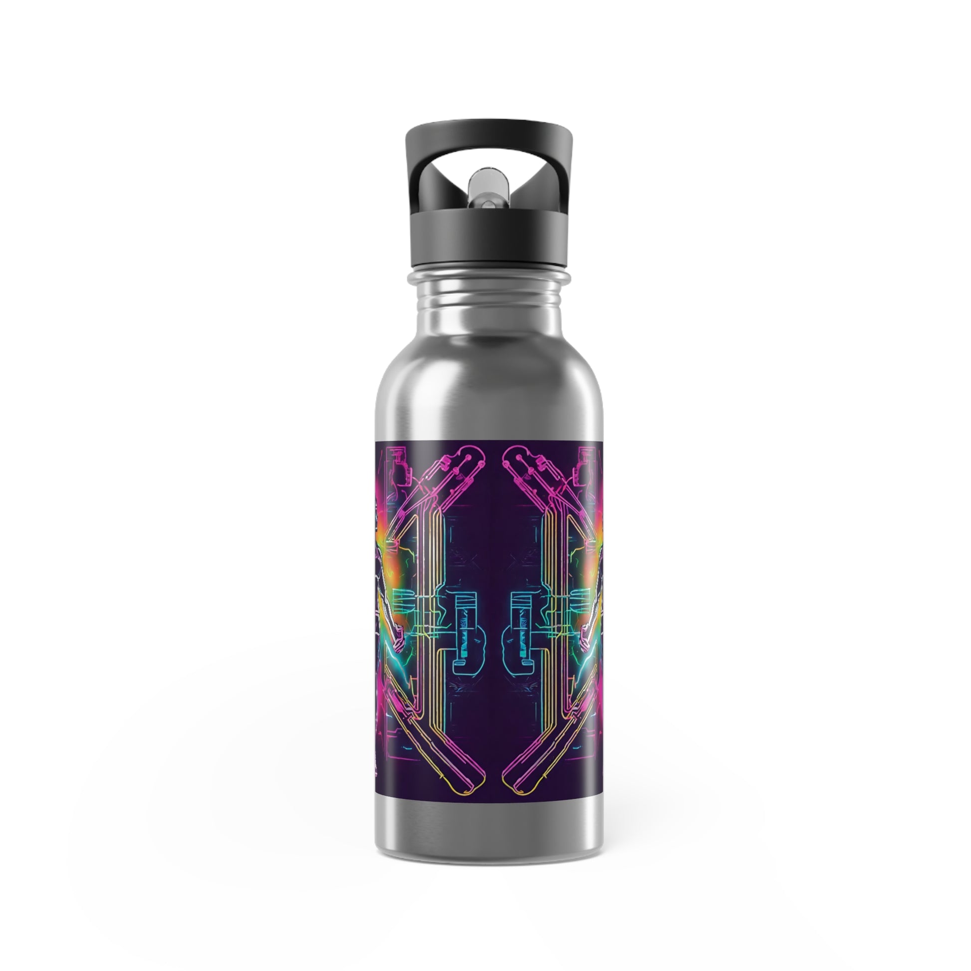 Stainless Steel Water Bottle With Straw, 20oz Printify by The Night Shift Automotive Apparel