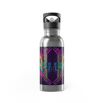 Stainless Steel Water Bottle With Straw, 20oz Printify by The Night Shift Automotive Apparel