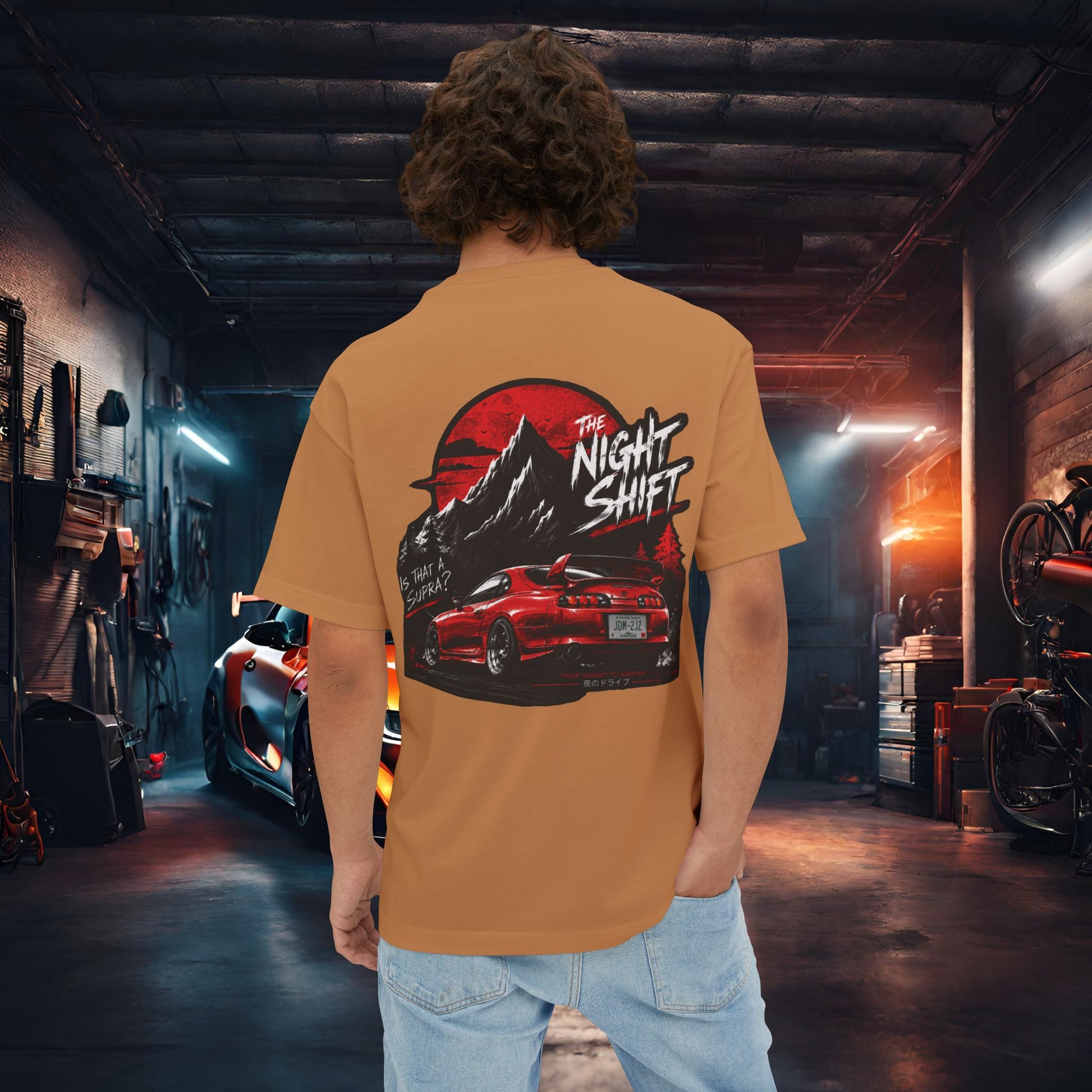 Toyota Supra MK-4 Owners Custom-Premium, Ultra Soft Unisex Oversized Boxy Tee Printify by The Night Shift Automotive Apparel