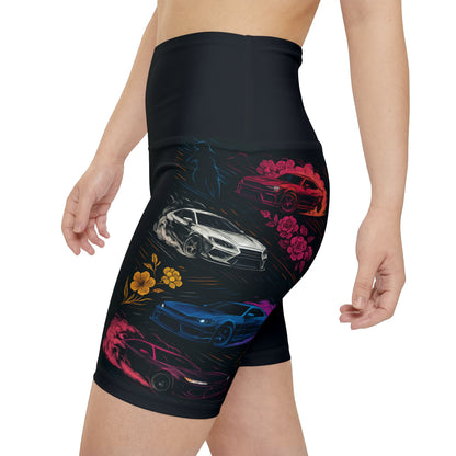 Women's Gym & Fitness Biker Shorts Printify by The Night Shift Automotive Apparel