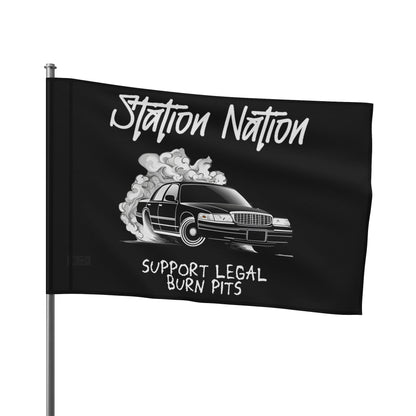 Station Nation-Support Legal Burn Pit Flags Printify by The Night Shift Automotive Apparel