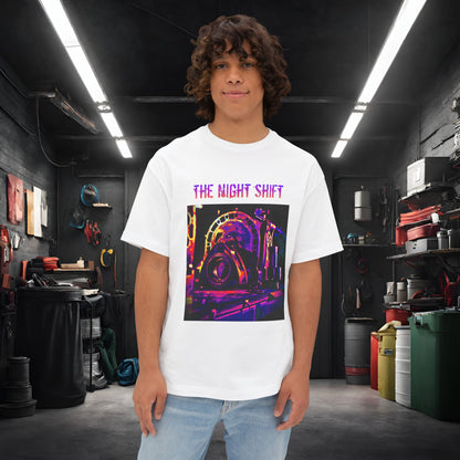 13B-REW Synthwave-Premium, Ultra Soft Unisex Oversized Boxy Tee White Printify by The Night Shift Automotive Apparel