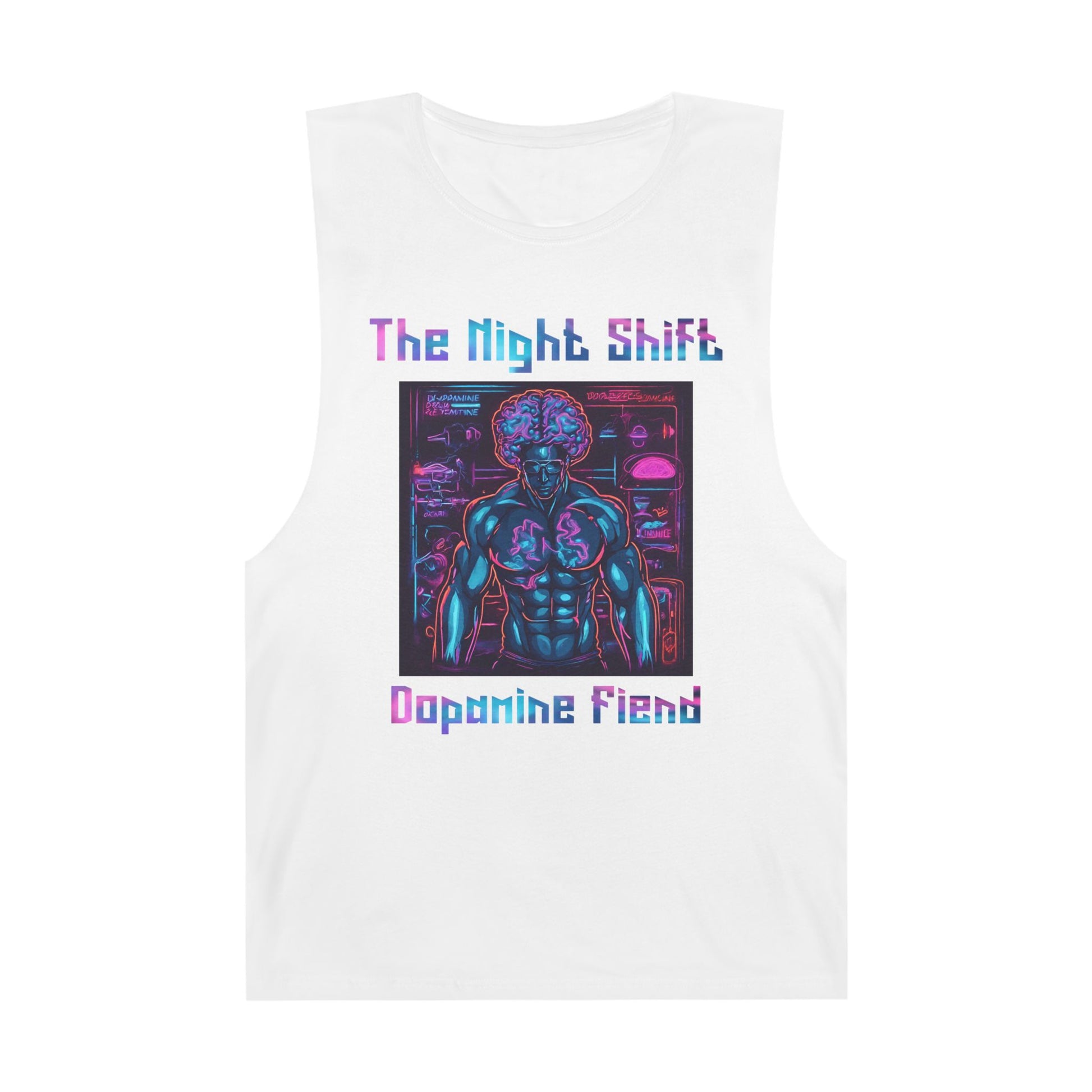 Dopamine Fiend - Premium Unisex Barnard Tank Top White Printify by The Night Shift Automotive Apparel