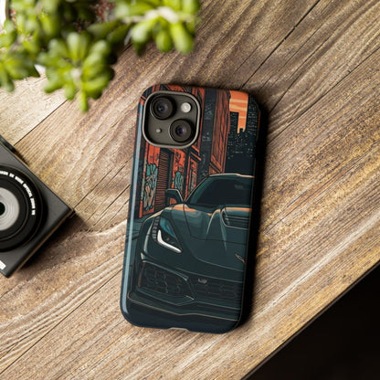 Chevy Corvette C7 Street Life-Dual Layer Ultra Tough Phone Case iPhone 15 Glossy Printify by The Night Shift Automotive Apparel