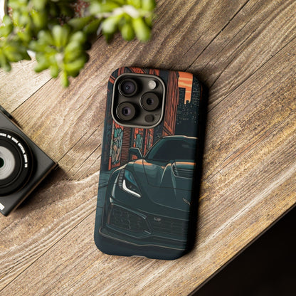 Chevy Corvette C7 Street Life-Dual Layer Ultra Tough Phone Case iPhone 15 Pro Matte Printify by The Night Shift Automotive Apparel