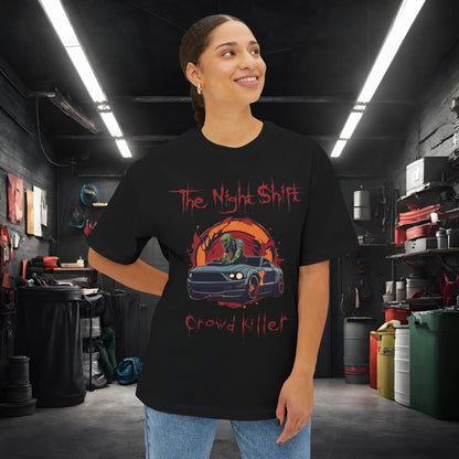 Crowd Killer Zombie Mustang-Premium, Ultra Soft Unisex Oversized Boxy Tee Printify by The Night Shift Automotive Apparel