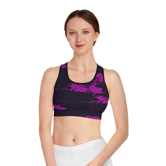 Women's Sports Bra Black stitching Printify by The Night Shift Automotive Apparel